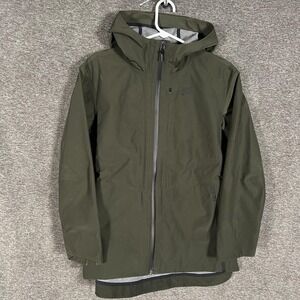 Nike Jacket Womens Small Green Hooded Rain Running Zip Windbreaker 883490-355‎